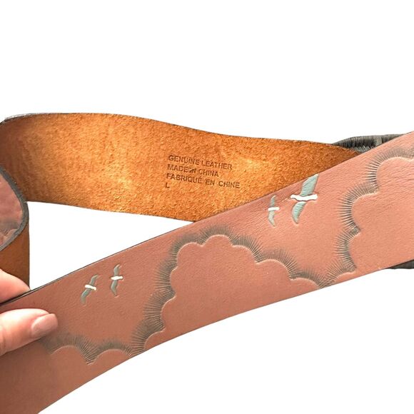 GENUINE LEATHER Sky Painted‎ Belt Large - Picture 3 of 3